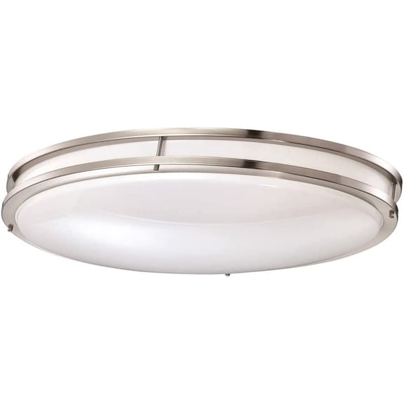 Designers Fountain 24 in. Minimalist Brushed Nickel Selectable CCT Integrated LED Flush Mount for Kitchens