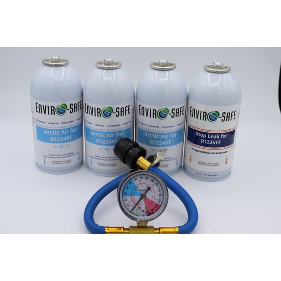 EnviroSafe R-1234YF 4 oz Automotive Refrigerant with Charging Gauge