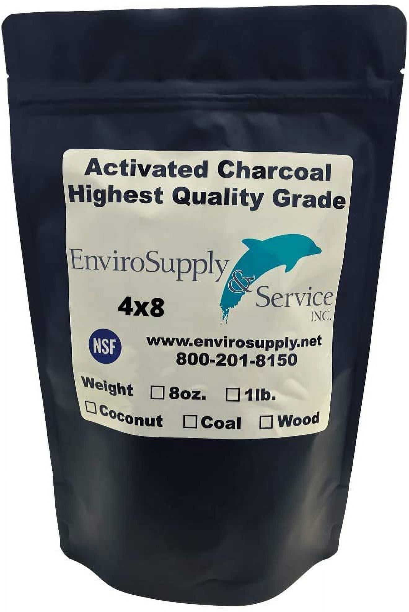 Bulk Activated Carbon For Air Purification EnviroSupply 4x8 Activated Carbon (Virgin Coconut Shell), [1 Pound Bag