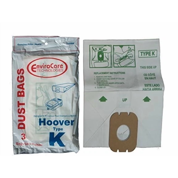 Envirocare 3 Hoover Spirit Style K Canister Vacuum Cleaner Bags