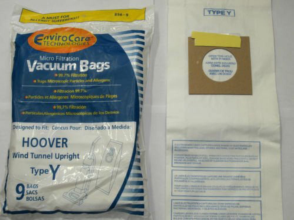 Envirocare Hoover Part#4010100Y - Type Y Vacuum Bag Replacement for Hoover WindTunnel Uprights and Hoover Vacuums Using Type Y or T