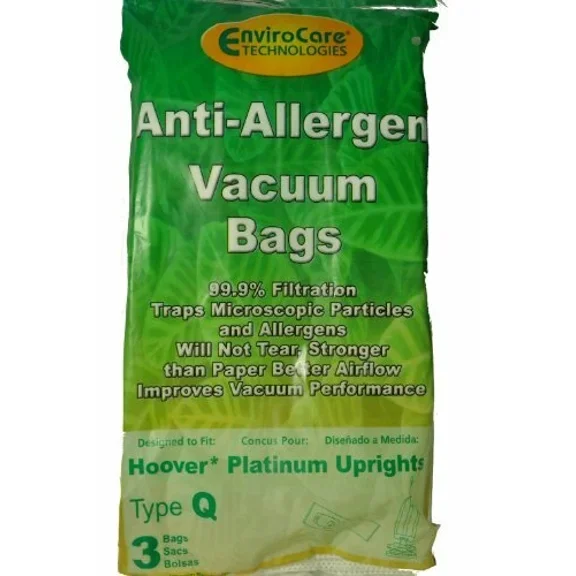 Envirocare Hoover Type Q Vacuum Bags For Platinum Upright Vacuum