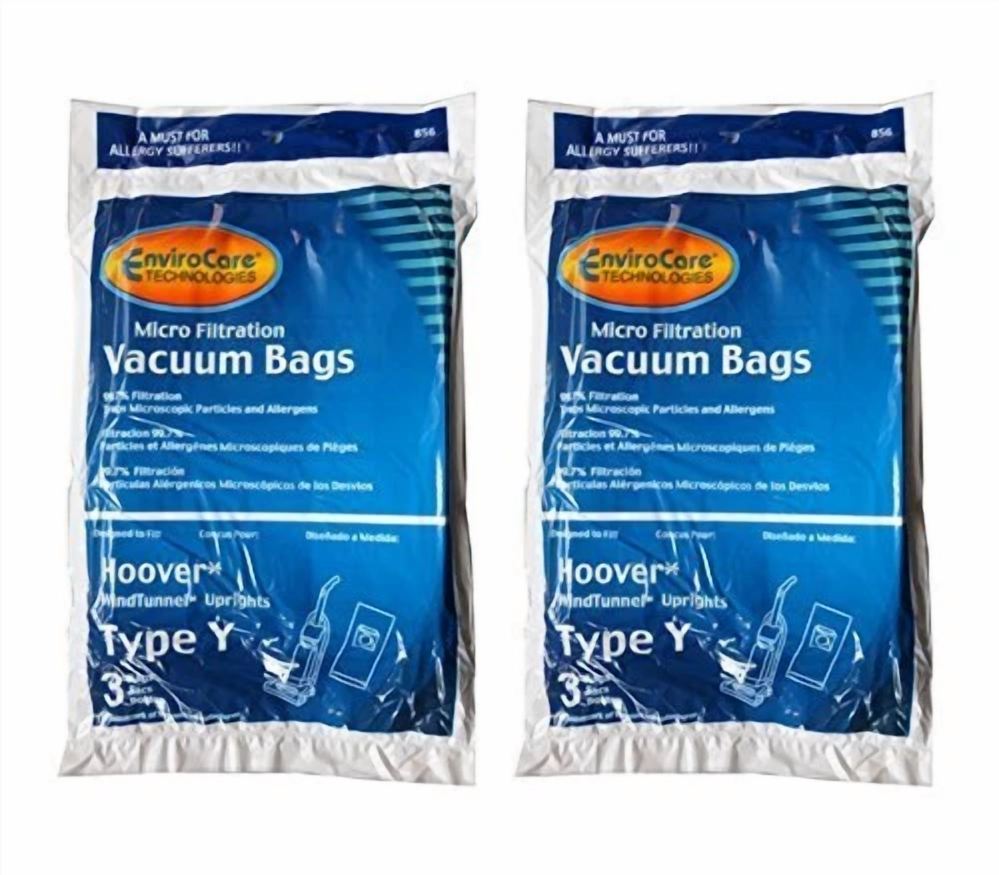 Hoover WindTunnel Upright Type Y Vacuum Bags Microfiltration, 8 bags in
