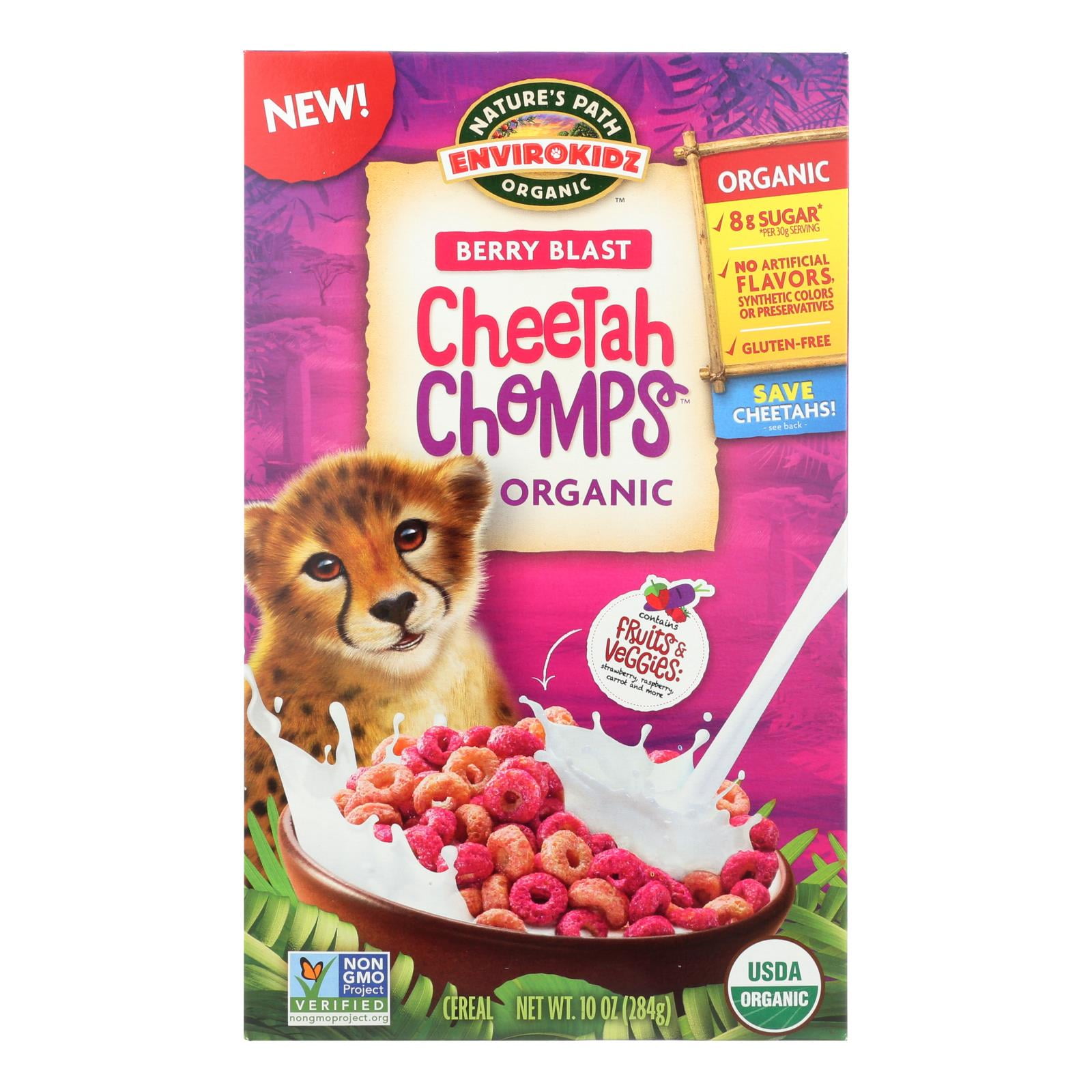 EnviroKidz Berry Blast Cheetah Chomps Cereal, 10 oz, Case of 12