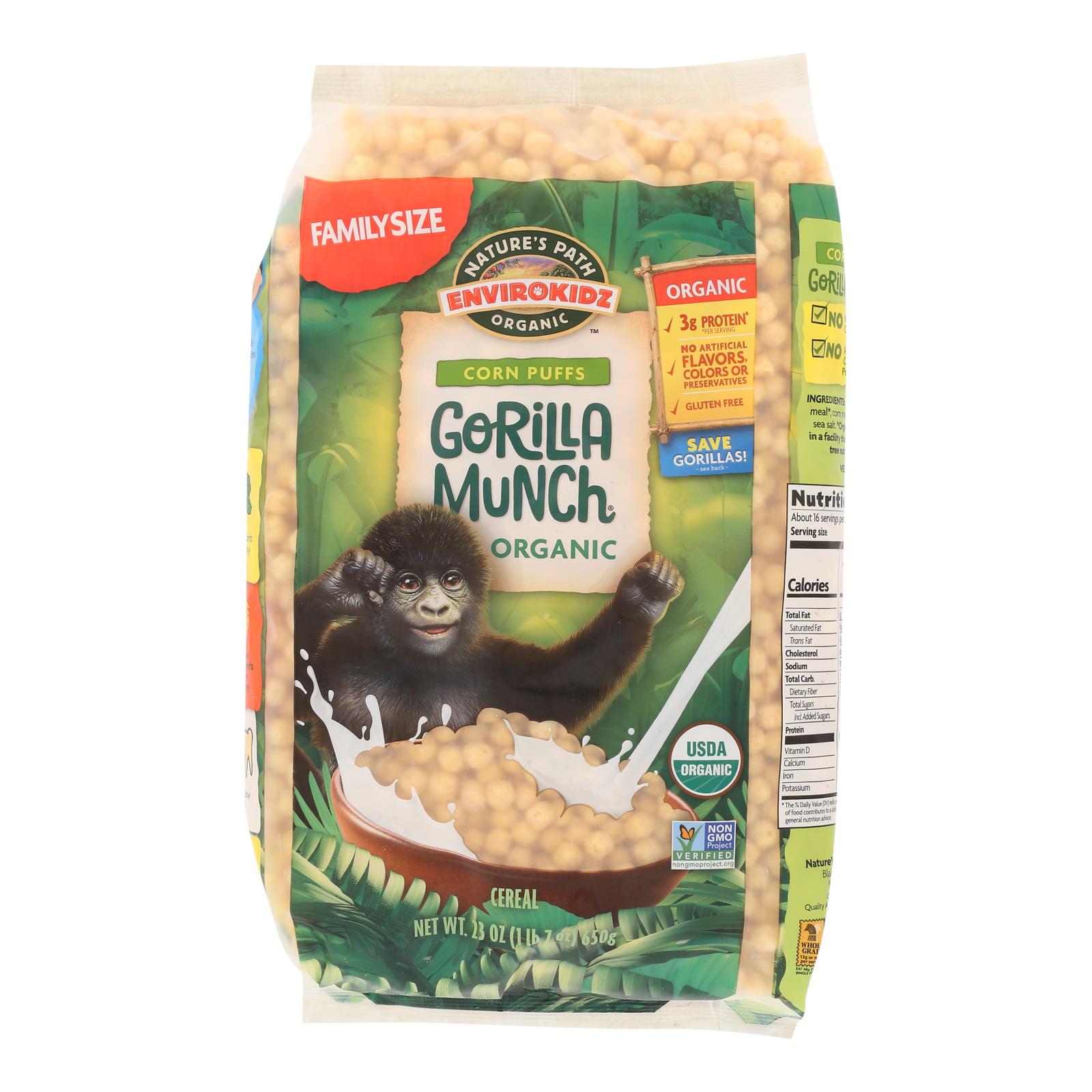 Munch Puffs Envirokidz - Corn Puff - Gorilla Munch - Case of 6 - 23 oz. - Walmart.com