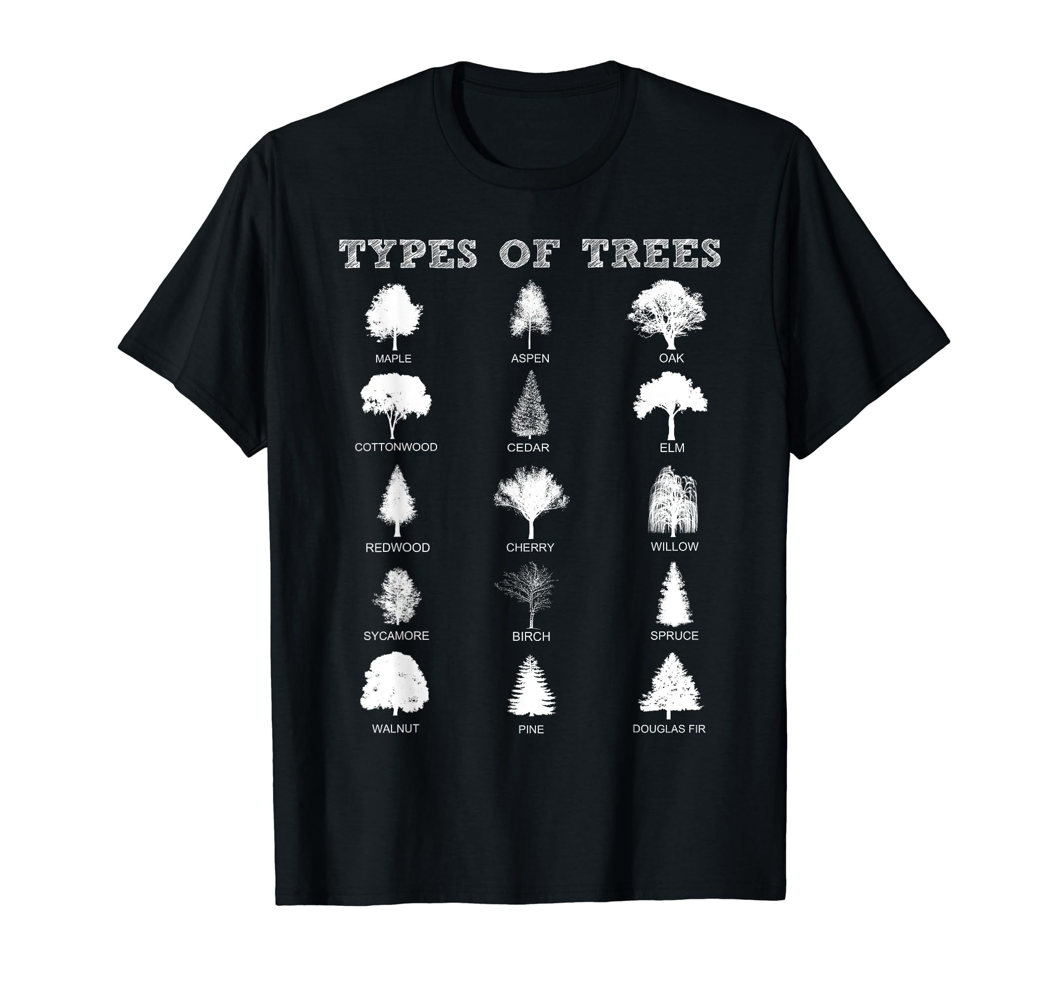 Environment Types Of Trees Earth Day Nature Outdoor Lover TShirt