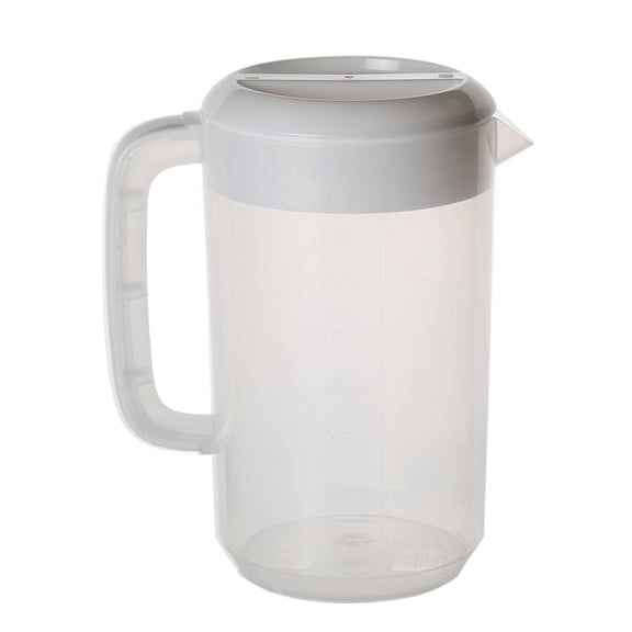 Environmental Plastic Pitcher with Handle and Lid Handmade for Hot and Cold Water Ice Lemon Tea Beverage