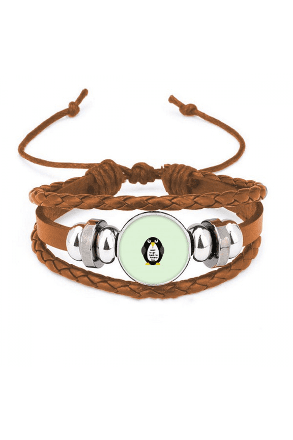 Environmental Protect Penguin Bracelet Wristband Leather Jewelry Ornament