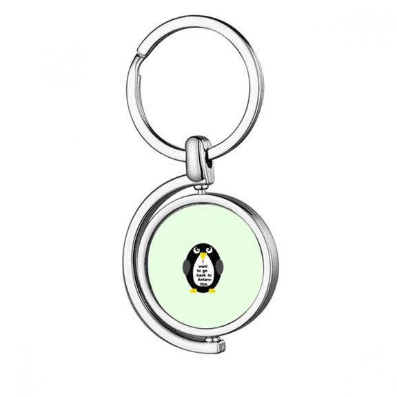 Environmental Protect Penguin Rotating Keychain Metal Keyring Holder