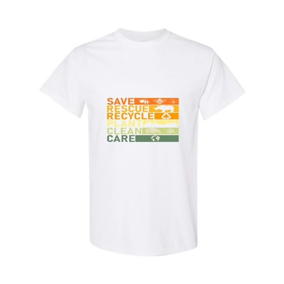 Environmental Recycle Save Planet Earth Awareness T-Shirt, for men & women, up to size 5XL