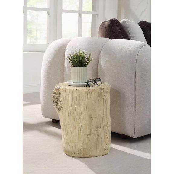 Environmentally Friendly Fiber Concrete Accent Table - Natural Brown Finish