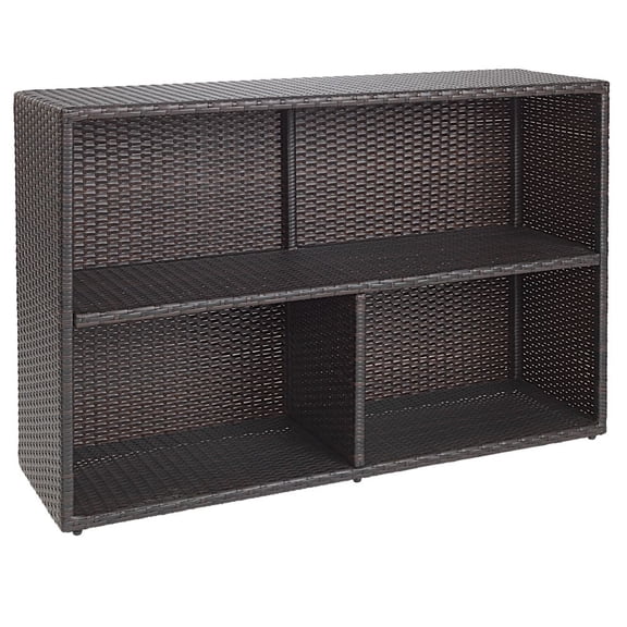 Environments Indoor/Outdoor Wicker-Look Storage Shelf with 3 Cubbies