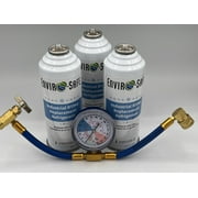 Envirosafe Auto AC Universal Industrial R134a Replacement Refrigerant, 3 cans/Trigger Gauge