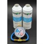 Envirosafe Industrial R134a Replacement with Charging Gauge, Multipack 2 Cans and Gauge, Automotive Refrigerant