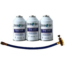 Envirosafe R-12a Stop Leak, 3 Cans and Universal Charging Hose, R12, R12a