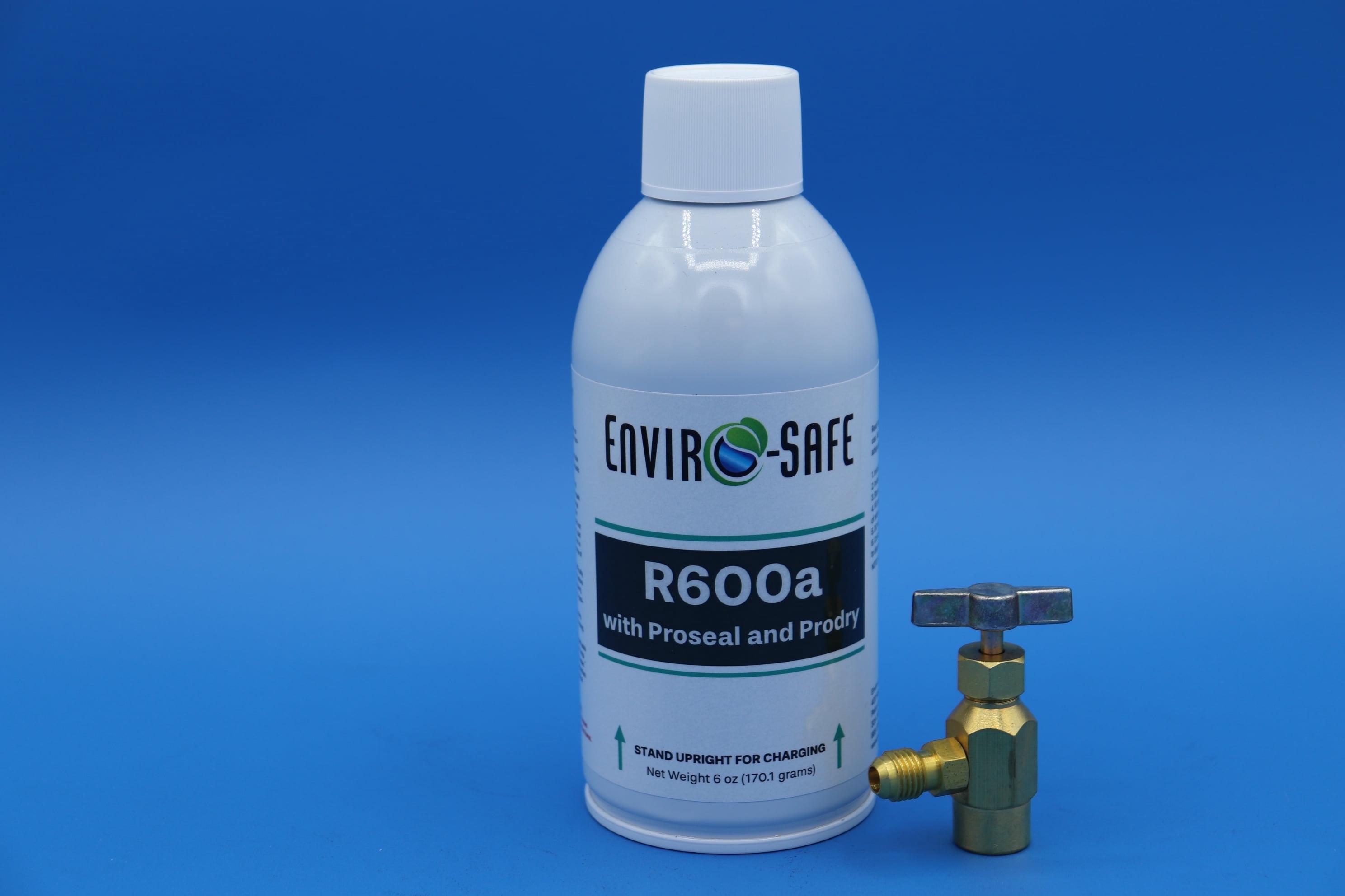 Enviro-Safe R600a Refrigerant with Proseal & Prodry – Upright Charging Can, 99.7% Pure, EPA Approved