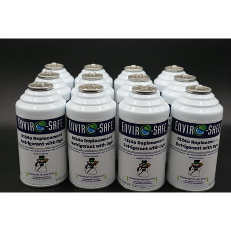 Envirosafe R134a, R134, R-134a Replacement Refrigerant with (Dye), Case of 12 Cans #1030