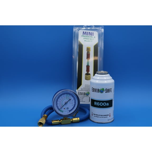 Envirosafe R600a Refrigerant Gauge Kit & Proseal Mini Direct Inject Kit, 3 Piece