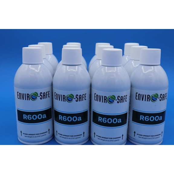 Envirosafe R600a Upright Refrigerant Cans, Case of (12) R-600a, Freezers, Refrigerators