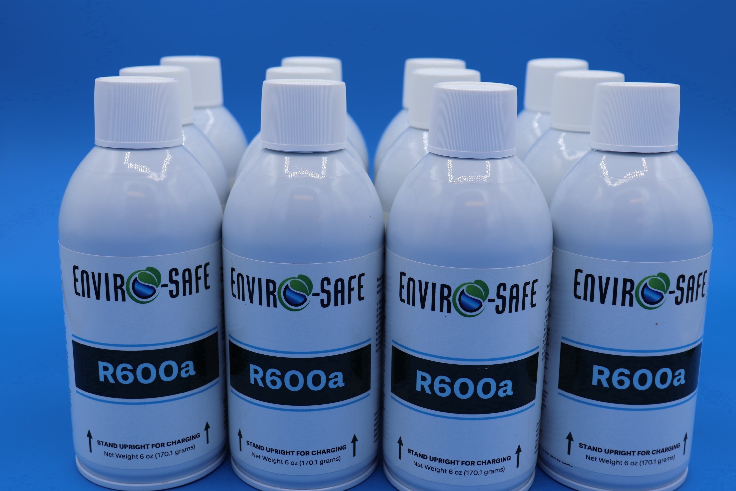 Envirosafe R600a Upright Refrigerant Cans, Case of (12) R-600a, Freezers, Refrigerators