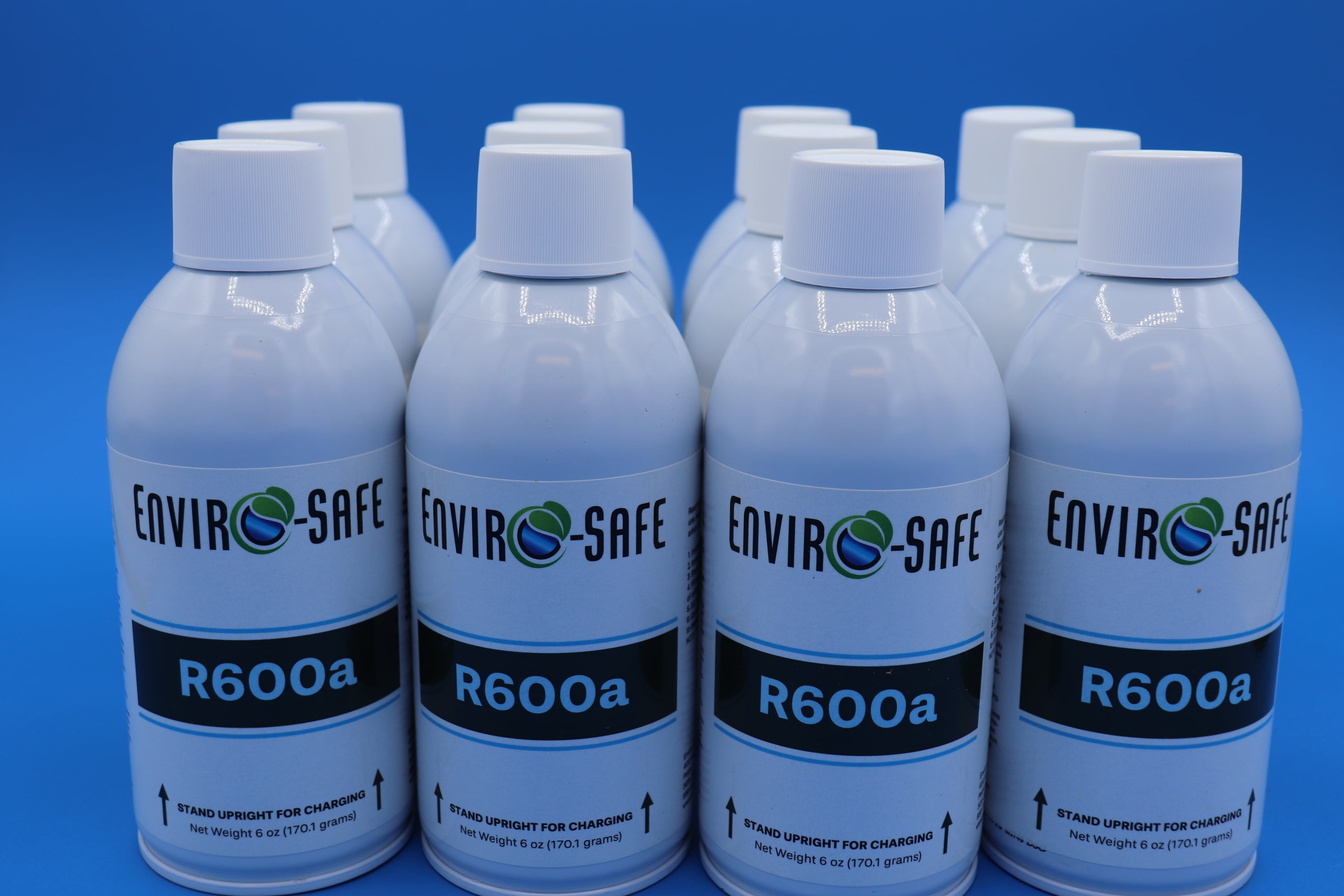 Envirosafe R600a Upright Refrigerant Cans, Case of (12) R-600a, Freezers, Refrigerators