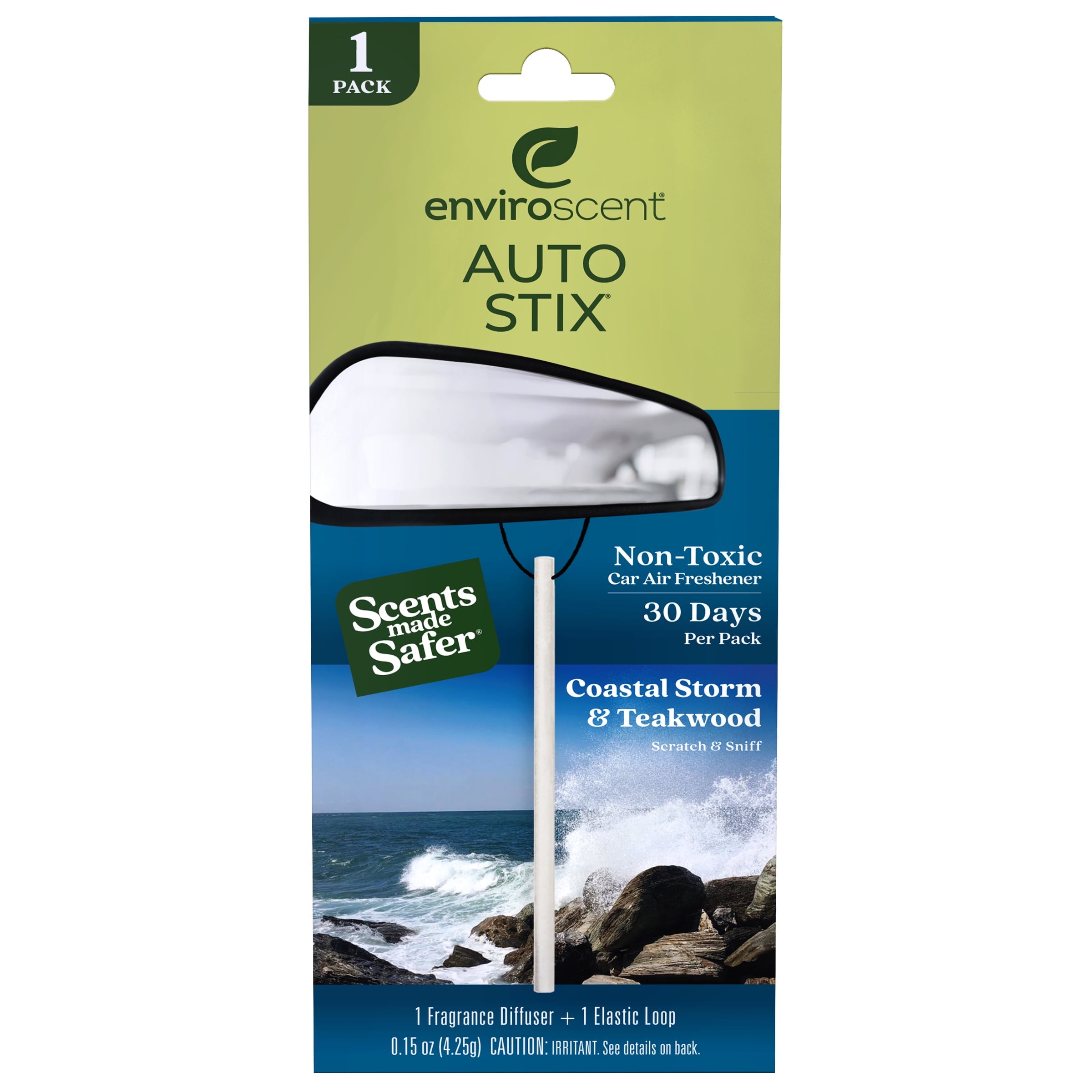 EnviroScent Seaside Coconut Car Stick Fragrance Diffusers - 12 Pack (4x3 Packs)