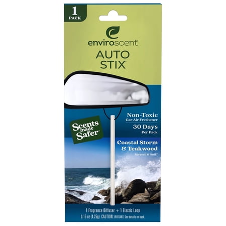 Enviroscent Auto Stix Coastal Storm & Teakwood Automotive Air Freshener (1 Pack)