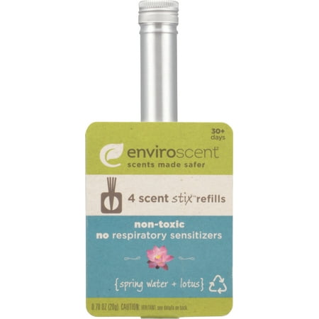 Enviroscent Scent Stix Refill, Spring Water + Lotus, 0.7 oz, 4 Ct