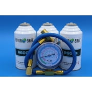 EnviroSafe R600a Refrigerant for Refrigerators, 3 Cans and Gauge