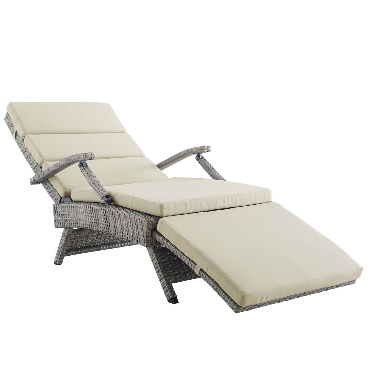 Envisage Chaise Outdoor Patio Wicker Rattan Lounge ChairLight Gray Beige - image 1 of 7