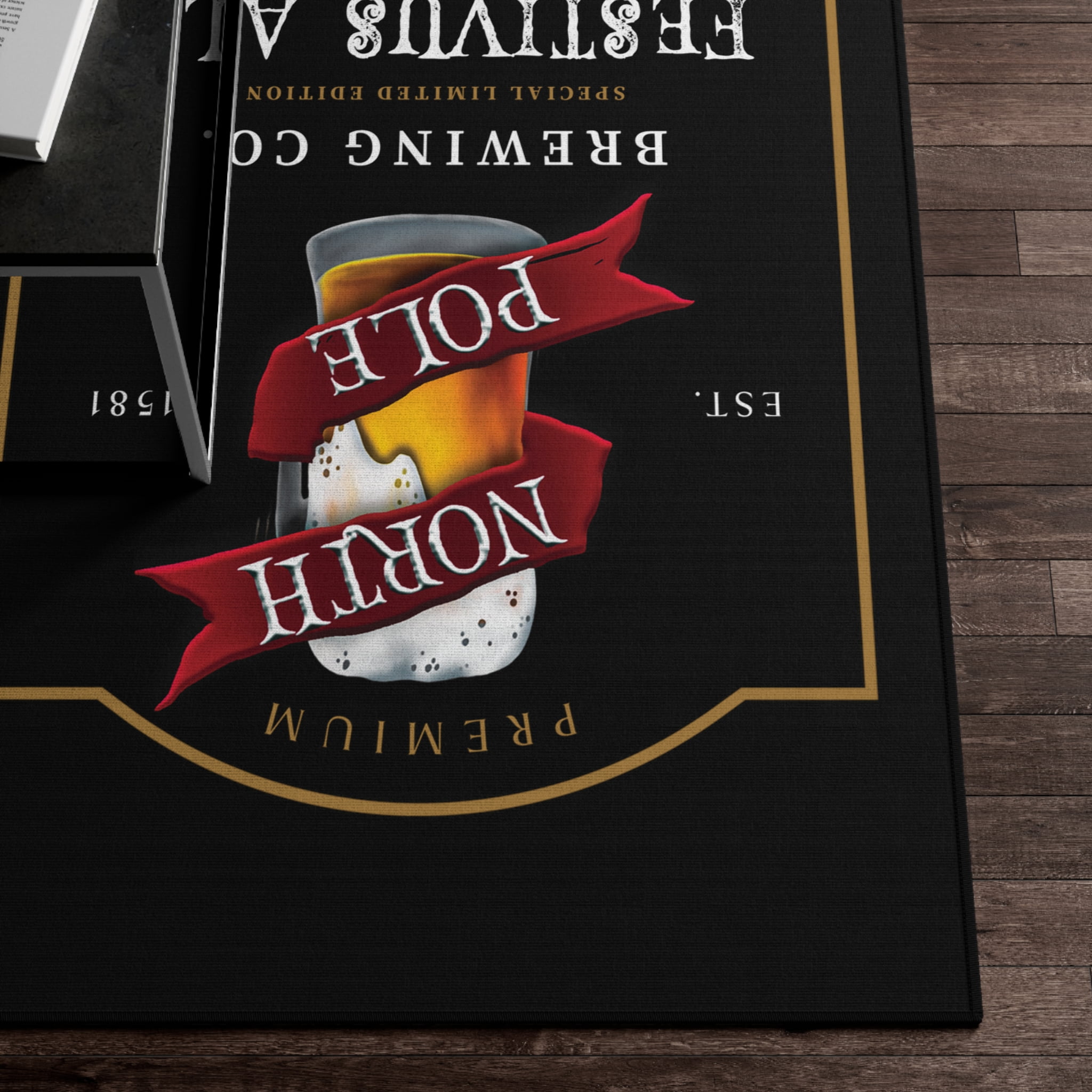 Envisage North Pole Brewing Co Festivus Ale Holiday Area Rug Bar Decor Xmas