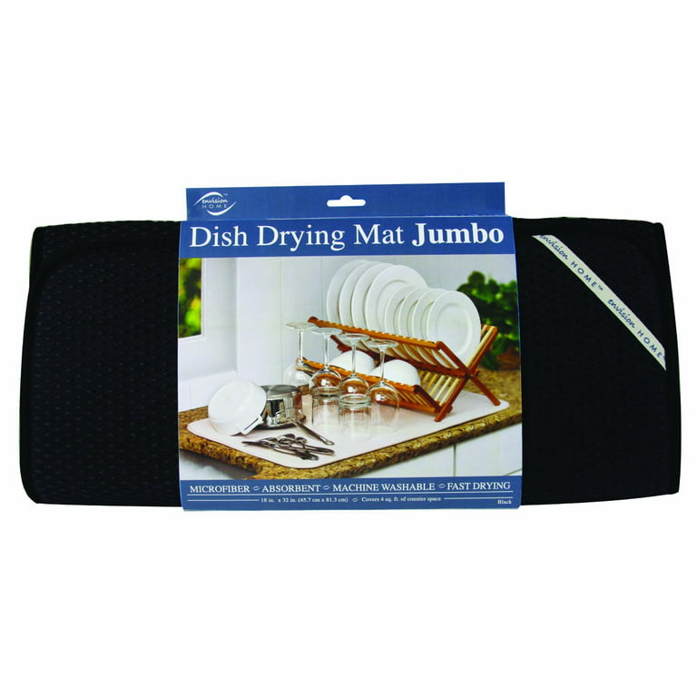Jumbo Dish Drying Mat - Black - Kitchen & Company