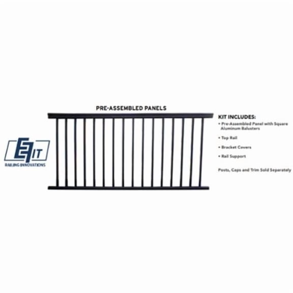 Envision Outdoor Living Product 32000191 8 x 36 in. Aluminium Designer Level Panel without Bracket - Textured Black