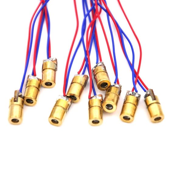 Envistia Mall 650nm 6mm 5V 5mW Red Laser Diode Module, 10 Pieces