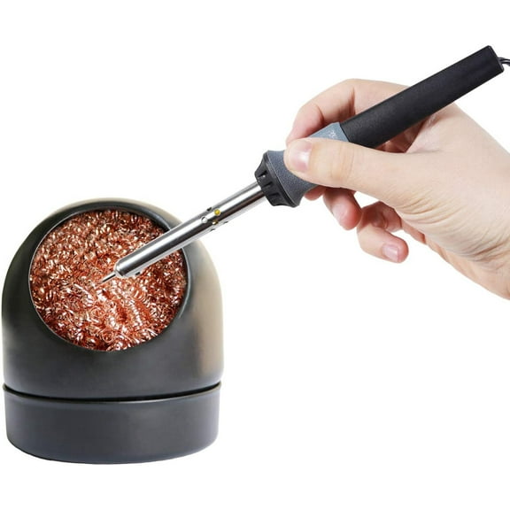 Envistia Mall Soldering Iron Tip Cleaner with Copper Wire Ball & Metal Base Holder