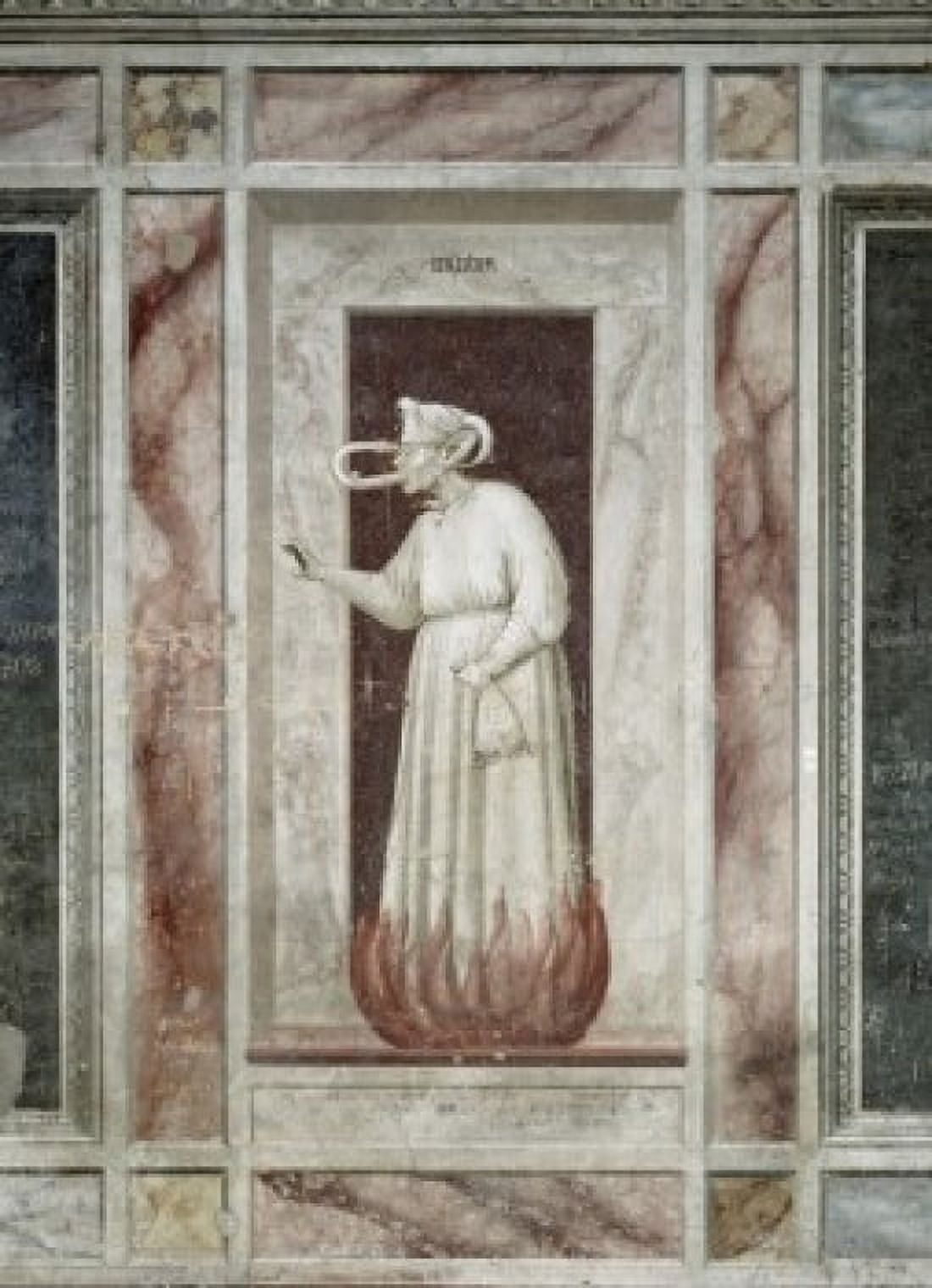Envy 1303-1305 Giotto (ca 1266-1337 Italian) Fresco Capella degli Scrovegni Padua Italy Canvas Art - Giotto di Bondone (18 x 24)