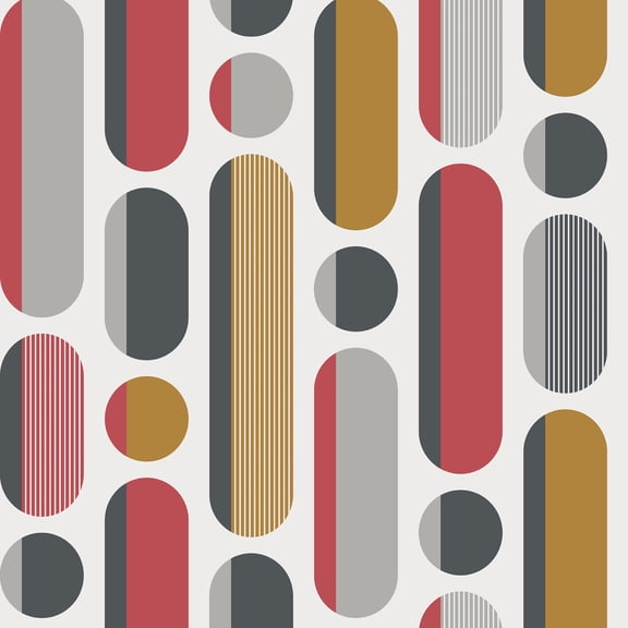 Envy Morse Red and Grey Wallpaper