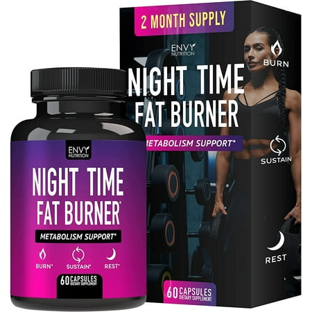 Envy Nutrition Night Time Fat Burner Weight Loss Supplement, 60 Capsules