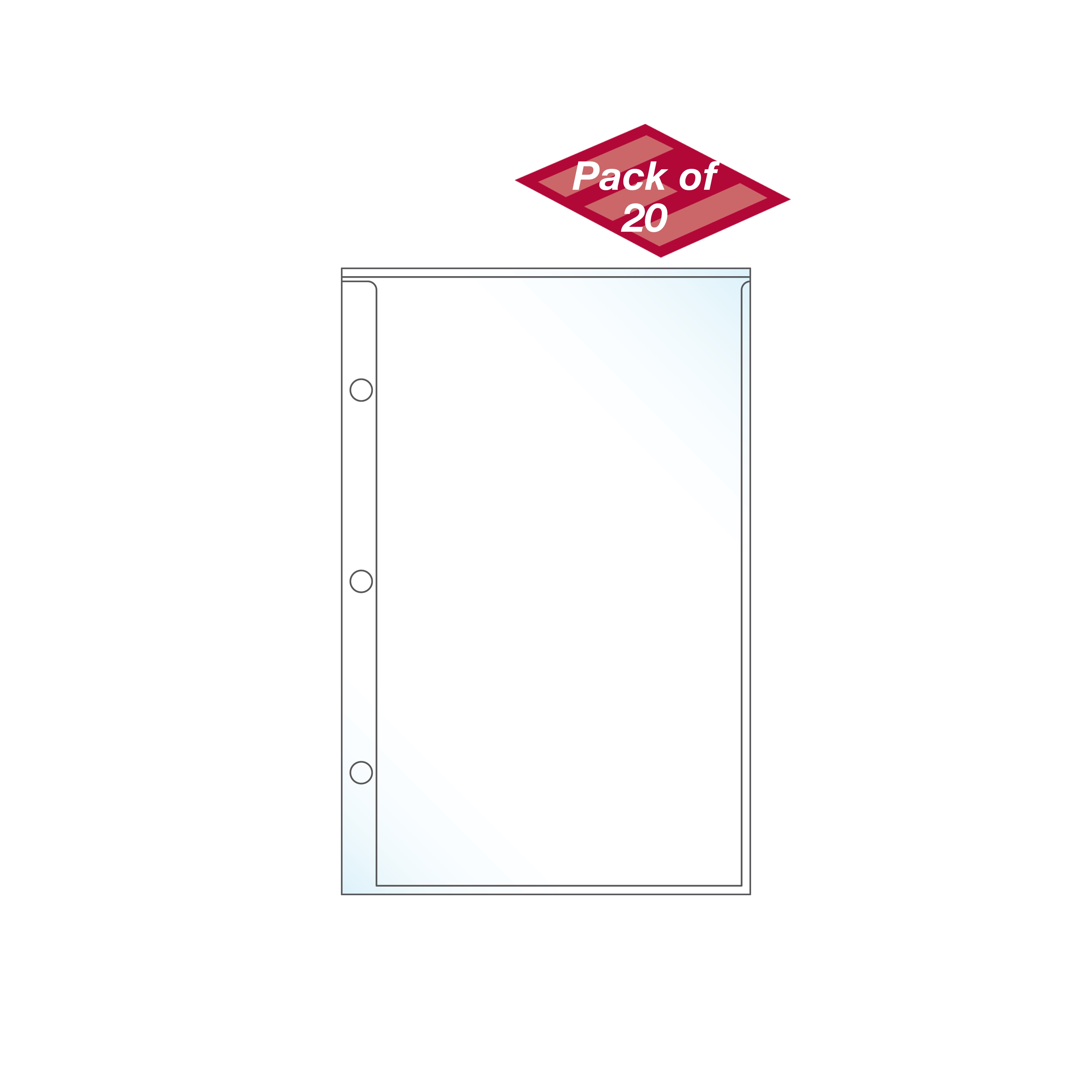 EnvyPak 5 x 8.5 Inch Mini Binder Page Protector, Pack of 20