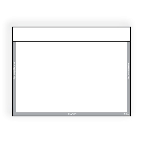 EnvyPak Biodegradable Booklet, 9"x 12", Clear Biodegradable Polypropylene, "EnvyPak"&"USPS Approved Poly" (Box of 500)
