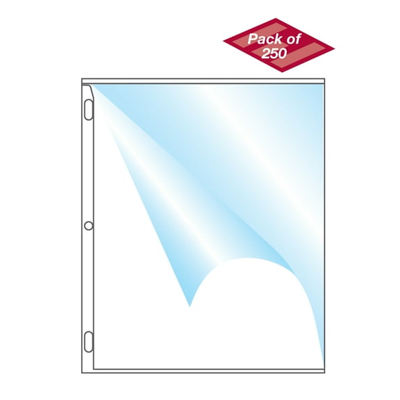 EnvyPak Heavy Duty Side Load Page Protector - Holds 8.5" x 11" Insert - Clear, Archival Safe - 3 Hole Punched
