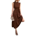 thumbnail image 1 of Enwejyy Summer Women A-Line Dress Polka Dot Sleevless Midi Length Casual Tank Dress, 1 of 3