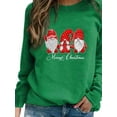 thumbnail image 1 of Enwejyy Women Merry Christmas Printed Christmas Chapeau Long Sleeve Casual T-Shirt, 1 of 2