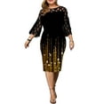 thumbnail image 1 of Enwejyy Women Party Cocktail Formal Dress Ball Gown Colorblock 3/4 Sleeve Lace A-Line Dress Plus Size, 1 of 5