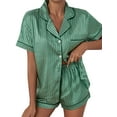thumbnail image 1 of Enwejyy Women Sleepwear Woven Short Sleeve Chemise Nightshirt Nightgown Loungewear Pajamas Sets, 1 of 4