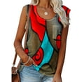 thumbnail image 1 of Enwejyy Women Smmuer Contrast Color Sleeveless Basic Vest Tops T-shirts, 1 of 4