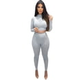 thumbnail image 1 of Enwejyy Women Sporty Two-Piece Suit Solid High Waist Pant And Top, 1 of 2