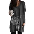thumbnail image 1 of Enwejyy Women Spring And Autumn Long Sleeve Pocket Print Casual Long Length Top, 1 of 3