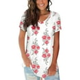 thumbnail image 1 of Enwejyy Women Summer Floral Print Short Sleeve Casual Top T-shirt Blouses, 1 of 2