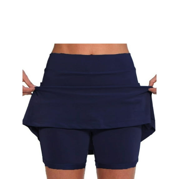 Enwejyy Women Tennis Skirts Athletic Fit Solid Color Running Workout Culottes Lounge Sweatpant